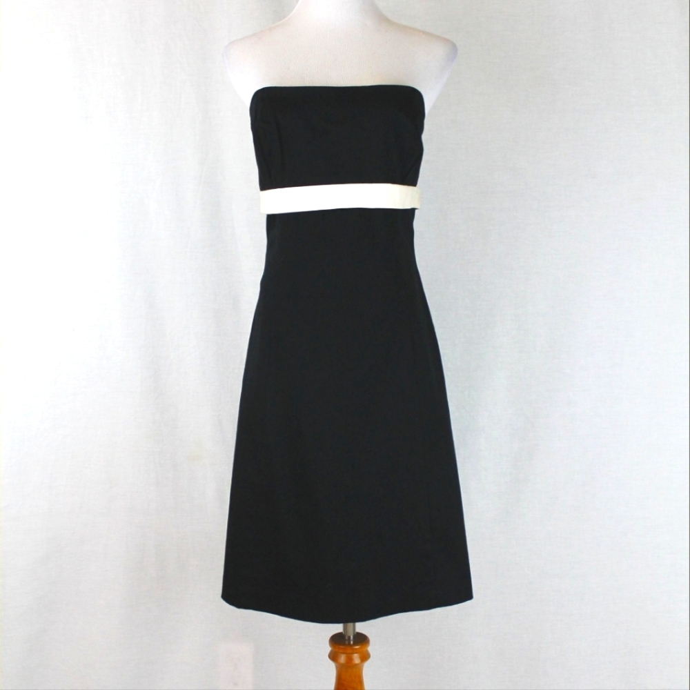 Robbin Jordan Black White Strapless Empire Dress | Made in USA | Vintage Formal